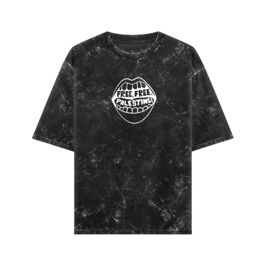 Free Palestine Acid Washed Oversized T-shirt